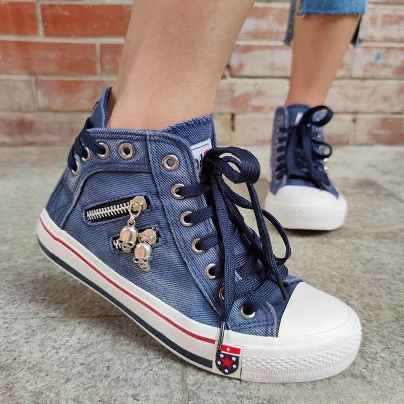 Kathi | Lässige High-Tops im Denim-Look